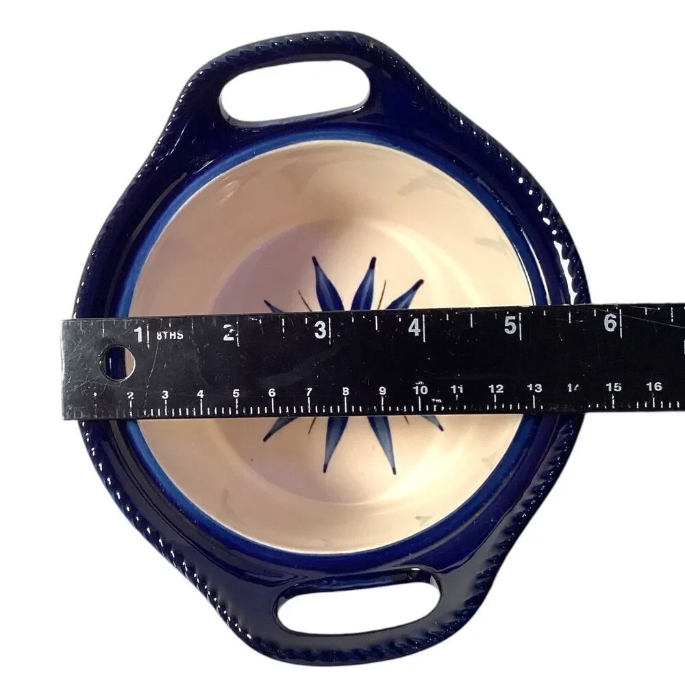 Temp-tations Blue Old World Round 16 oz. Handled Covered Casserole